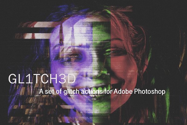 Download GLITCH SET OF PHOTOSHOP ACTIONS