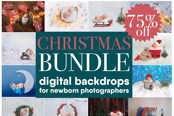 Download CHRISTMAS Bundle 17digital backdrops