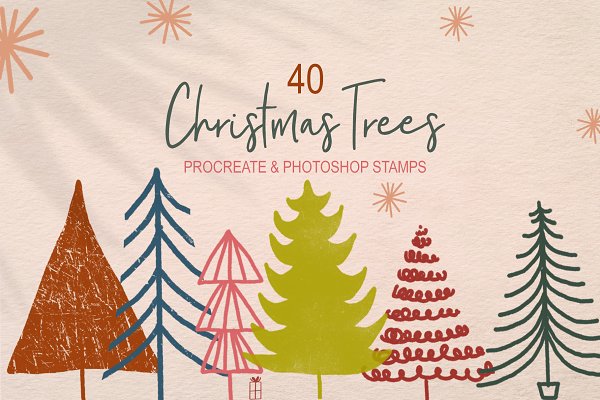 Download 40 Christmas Tree Stamps