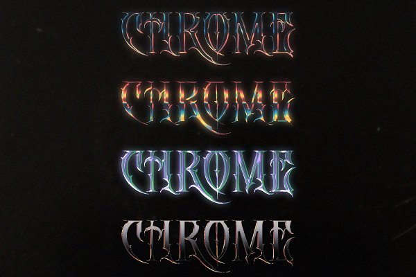 Download 4 CHROME TYPE LAYER STYLES - PSD