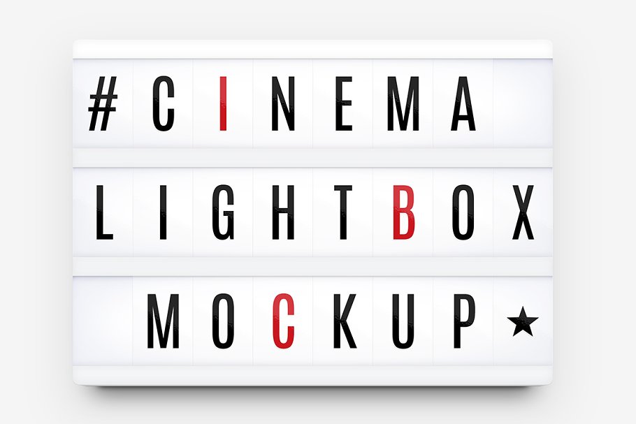 Download Cinema Lightbox Letters Mockup