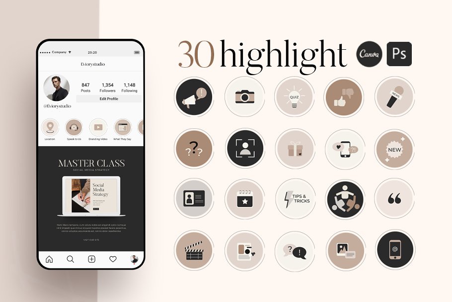Download Social Highlight Cover CANVA | PS