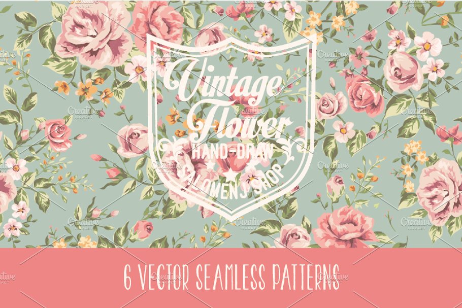 Download Vintage seamless patterns Vol.1