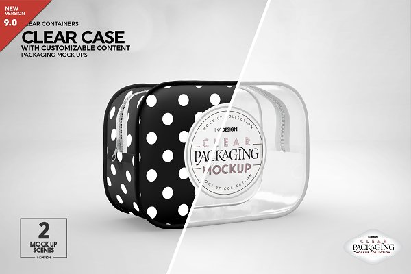 Download Clear Zipper Case Packaging Mockup
