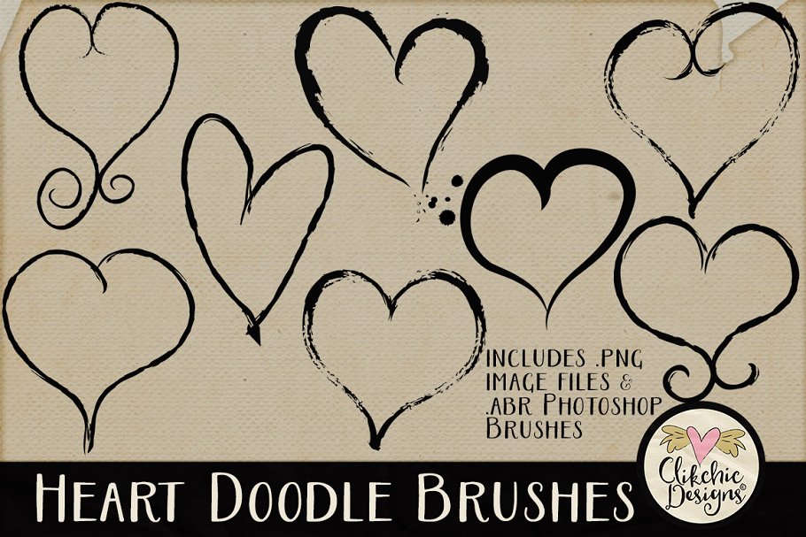 Download Heart Doodle Photoshop Brushes & PNG