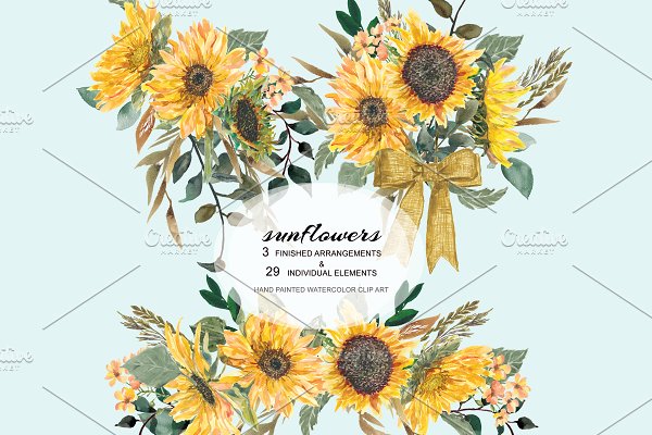 Download Hand Painted Sunflower Clip Art