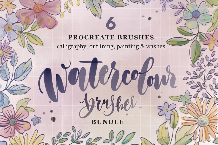 Download Watercolor Procreate 6 Brush Bundle