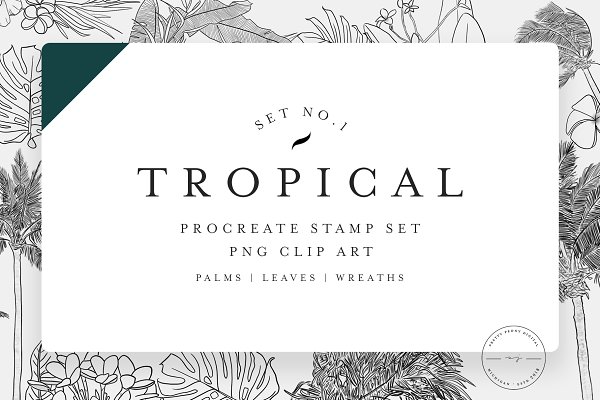 Download 20 Tropical Stamps for Procreate