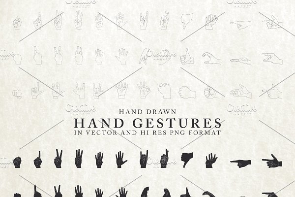 Download Hand Drawn Hand Gestures