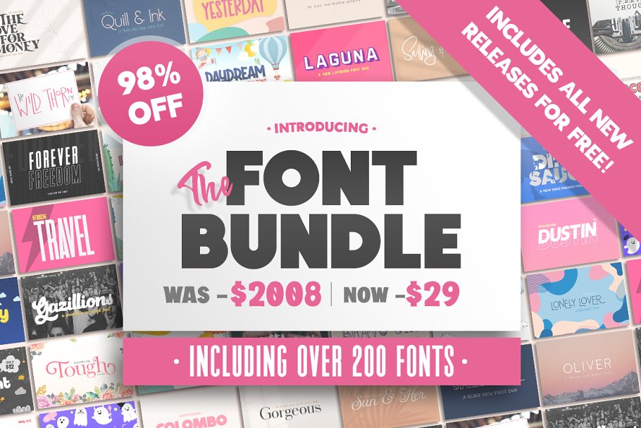 Download The HUGE Font Bundle (98% OFF)