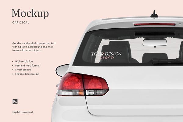 Download Car Decal Styled Mockup