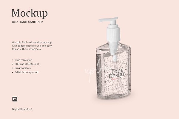 Download Hand Sanitizer Bottle Label Mock Up