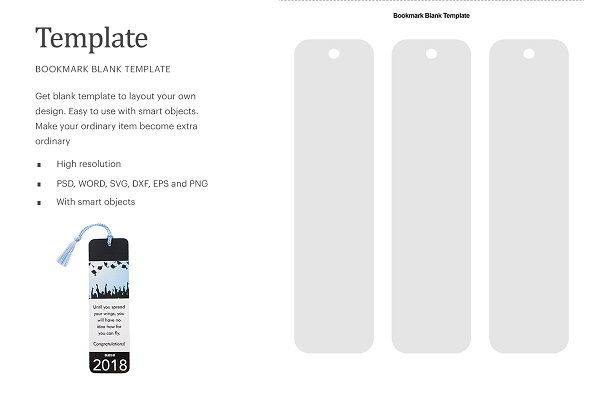 Download 2"x8" Bookmark Blank Label Template