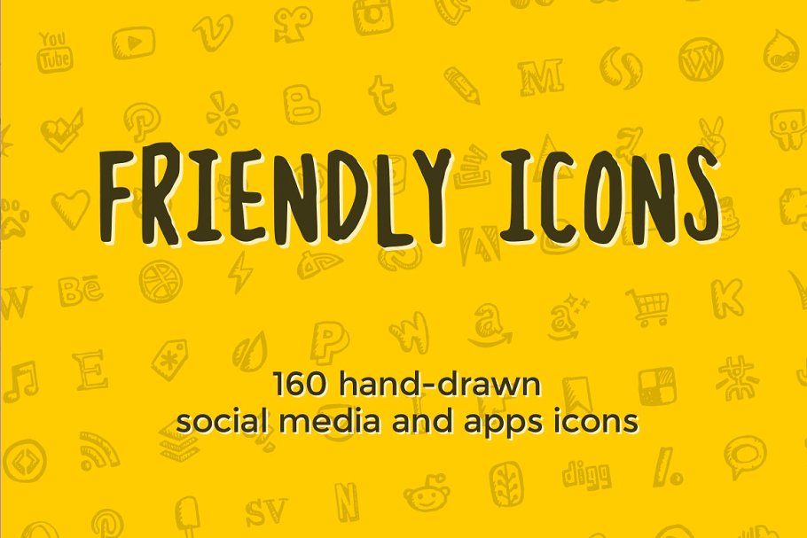 Download Friendly Icons: 160 social icons