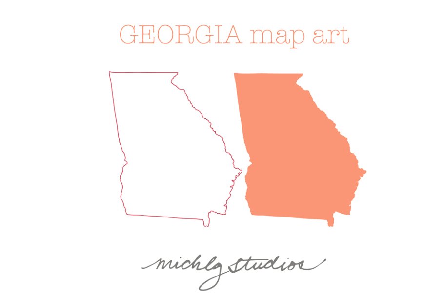 Download Georgia VECTOR & PNG map art