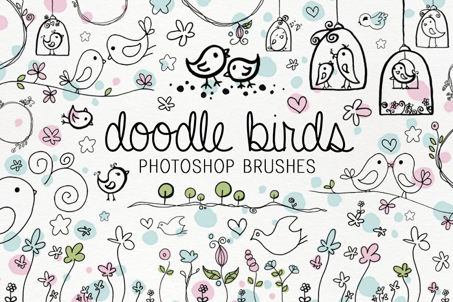 Download Doodle Birds photoshop brushes