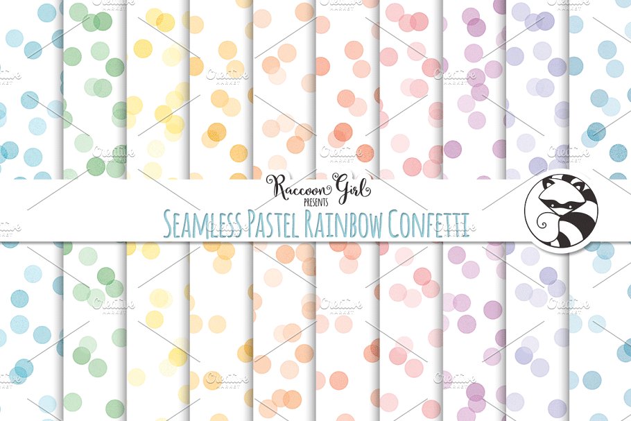 Download Seamless Pastel Rainbow Confetti