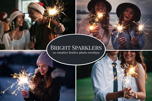 Download Bright Sparklers photo overlays