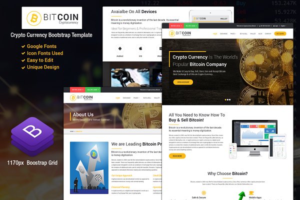 Download BitCoin-Responsive Website Template
