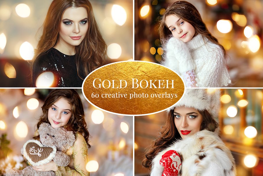 Download Gold Bokeh photo overlays