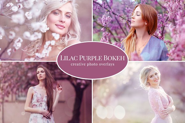Download Lilac Purple Bokeh photo overlays