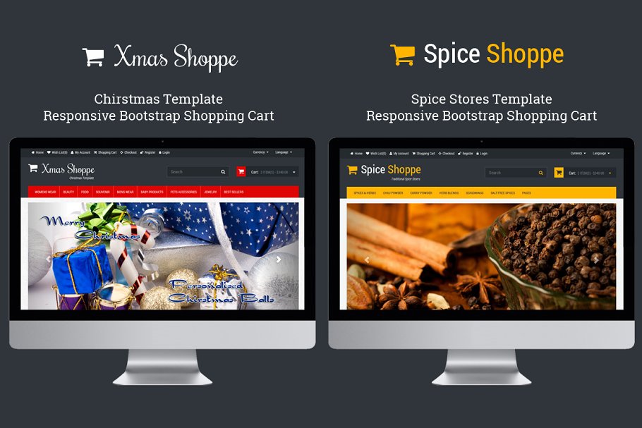 Download Spice Shoppe Bootstrap Shopping Cart