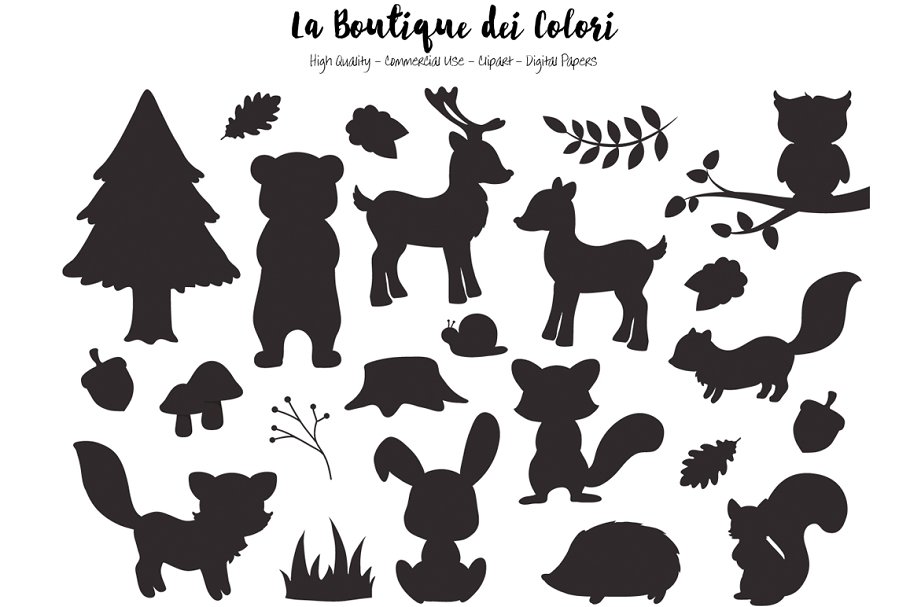 Download Silhouette Woodland Animal Clipart