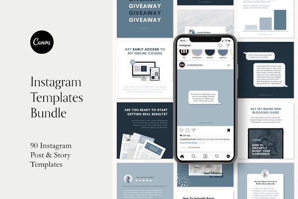 Download Blue Instagram Templates For Canva