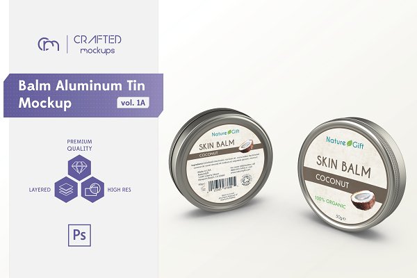 Download Balm Aluminum Tin Mockup vol. 1A