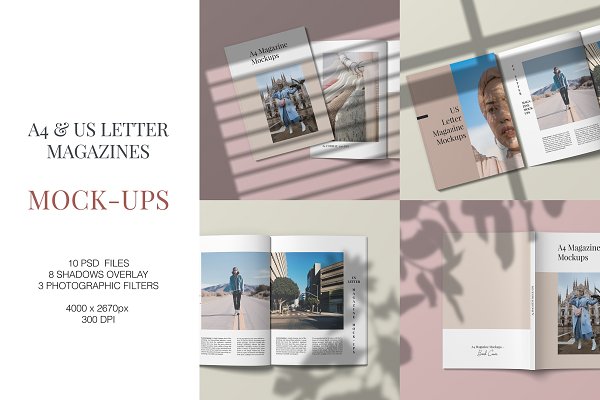 Download A4 and US Letter Magazine Mockups