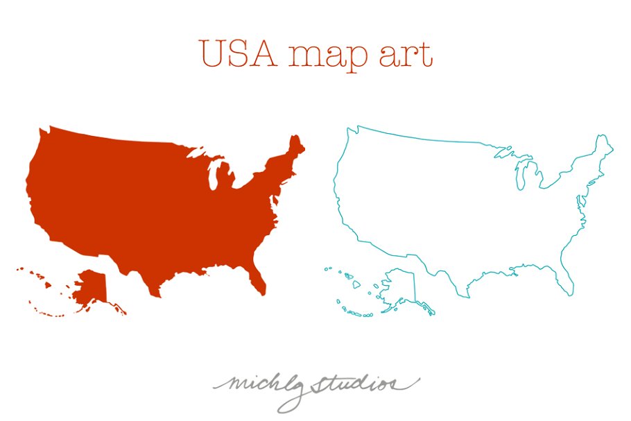Download USA & 50 states maps bundle