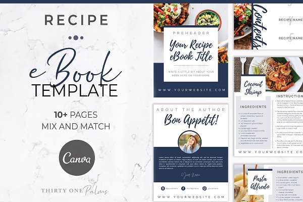 Download Recipe eBook Template for Canva