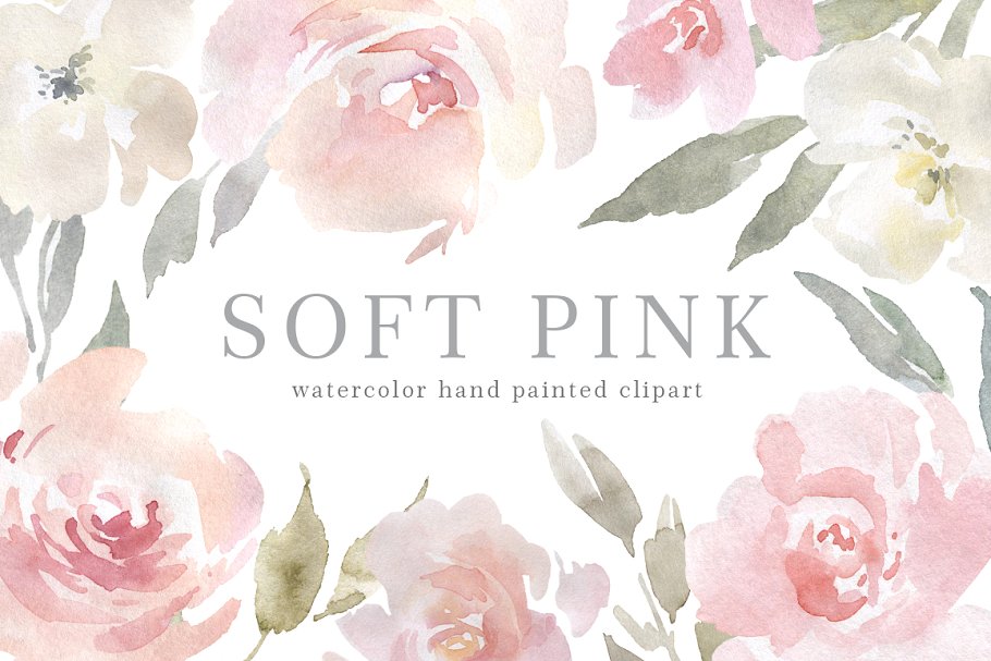 Download Blush Pink Watercolor Flowers PNG