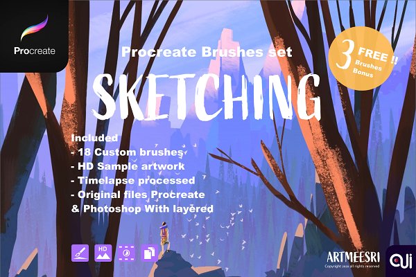 Download Procreate Brushes set : Sketching