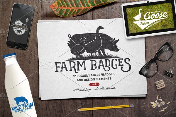 Download Vintage Farm Badges and Labels