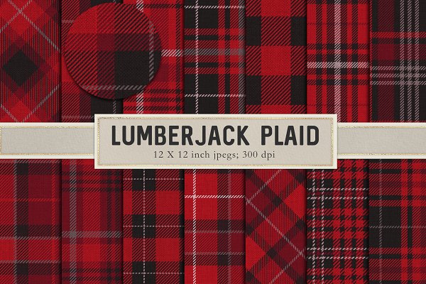 Download Realistic lumberjack plaid patterns