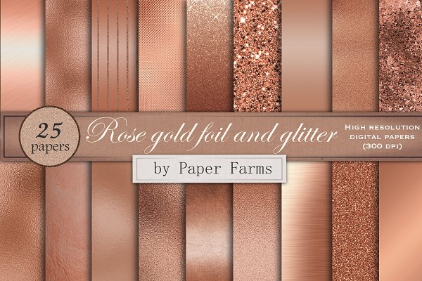Download Rose gold foil and glitter
