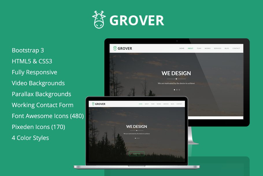Download Grover - One-Page HTML5 Template