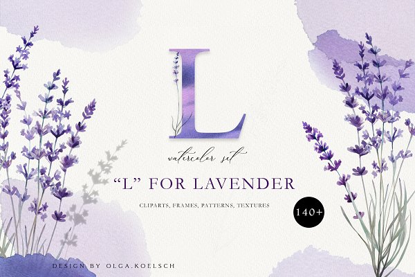 Download Watercolor Love Lavender Set