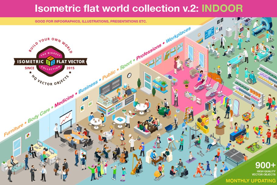 Download Isometric flat world collection v.2