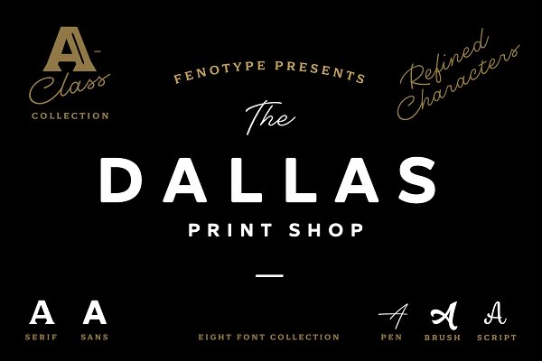 Download Dallas Print Shop Font Bundle