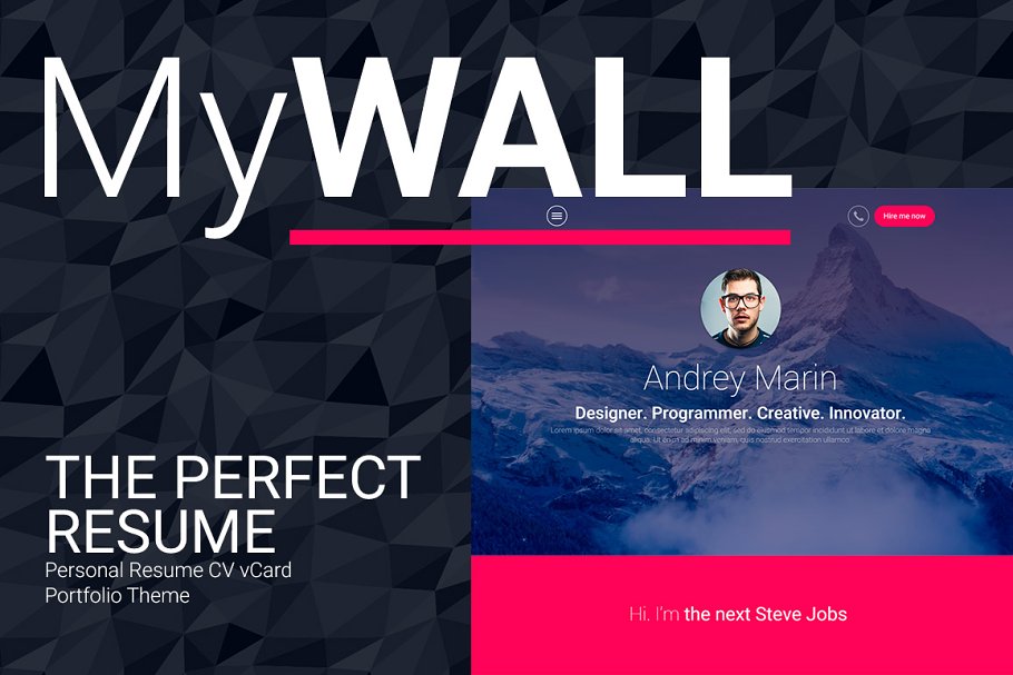 Download MyWALL Personal Resume CV vCard HTML