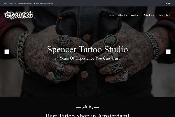 Download Spencer - Tattoo Artist WP Theme