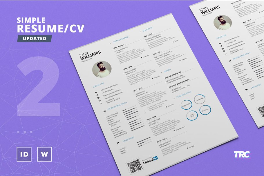 Download Simple Resume/Cv Template Volume 2