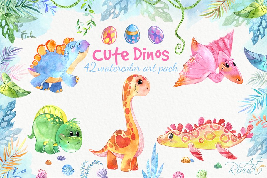 Download Dinosaurs watercolor