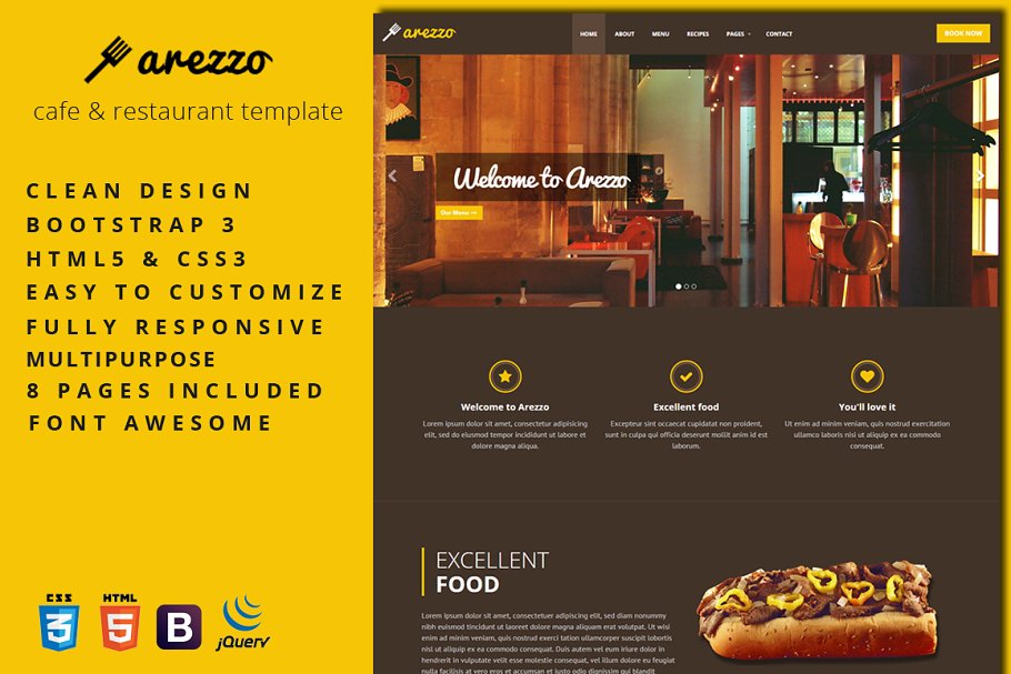 Download Arezzo - Cafe & Restaurant Template