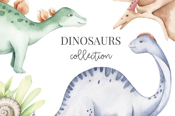 Download Dinosaurs Watercolor Set