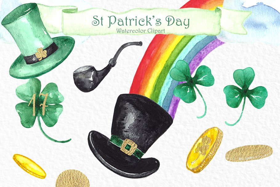 Download St Patrick's day. Watercolor clipart