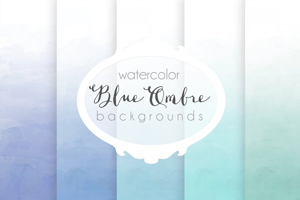 Download Blue ombre watercolor backgrounds