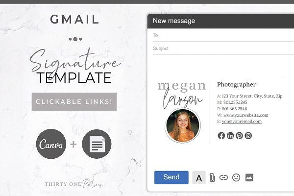 Download Email Signature | Canva + Gmail